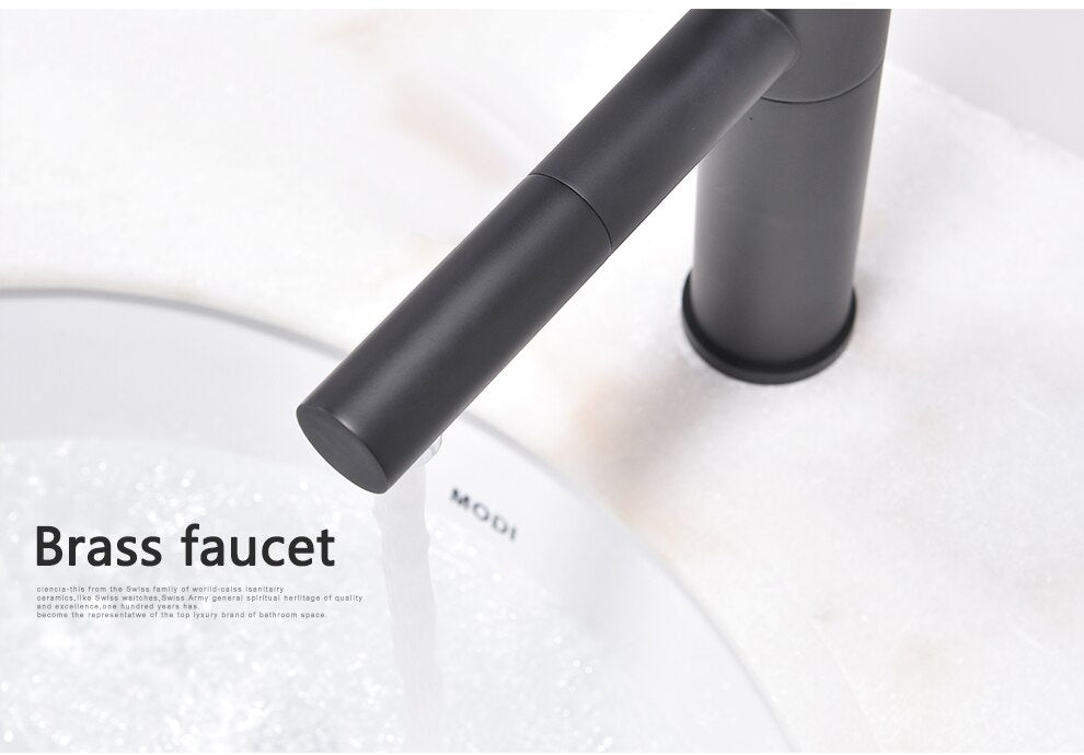 Free Shipping Black Finish Brass Deck Mount Bathroom Faucet Vanity Vessel Sinks Mixer Tap Cold And Hot Water Tap - WELQUEEN