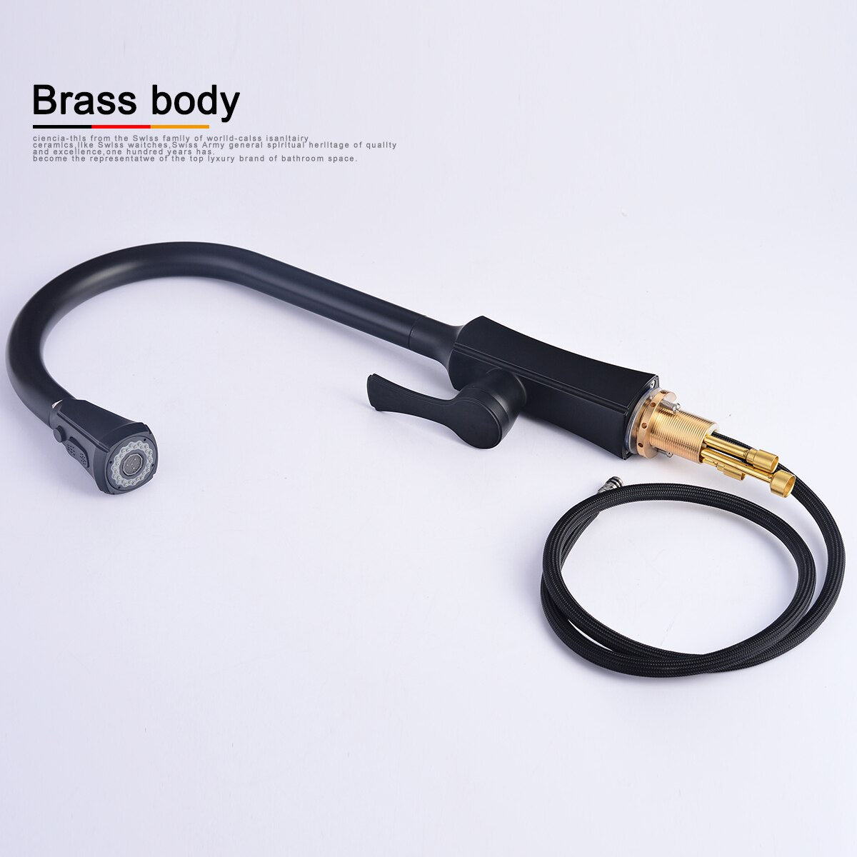 Free Shipping Brass Bathroom Basin Faucet 360 Degree Rotatable Draggable Kitchen Sink Single Handle Faucet Spout Mixer Tap - WELQUEEN