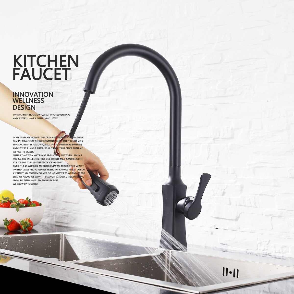 Free Shipping Brass Bathroom Basin Faucet 360 Degree Rotatable Draggable Kitchen Sink Single Handle Faucet Spout Mixer Tap - WELQUEEN