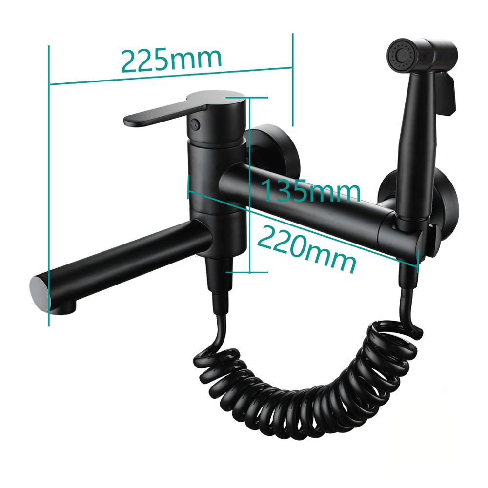 Free Shipping Brass Bathtub Faucet Set Bathroom Wall Mounted Bathtub Faucet with Bidet Sprayer for Showering - WELQUEEN