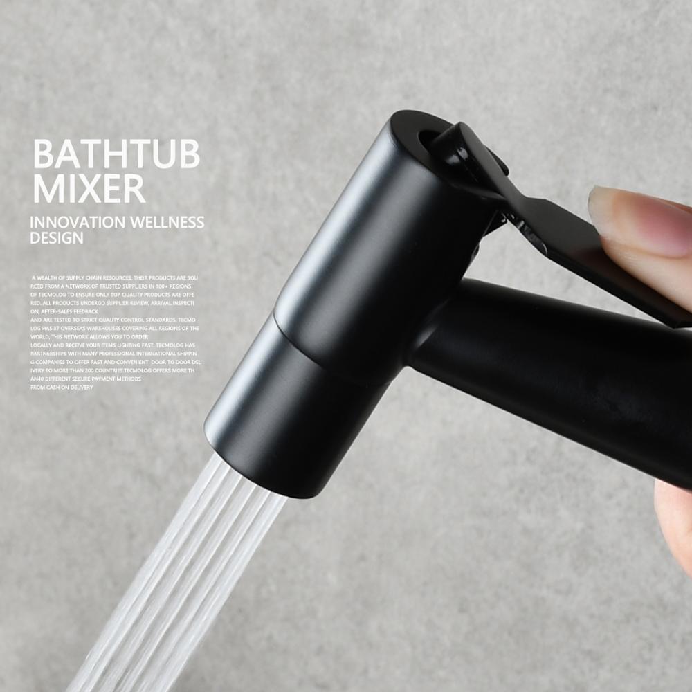 Free Shipping Brass Bathtub Faucet Set Bathroom Wall Mounted Bathtub Faucet with Bidet Sprayer for Showering - WELQUEEN