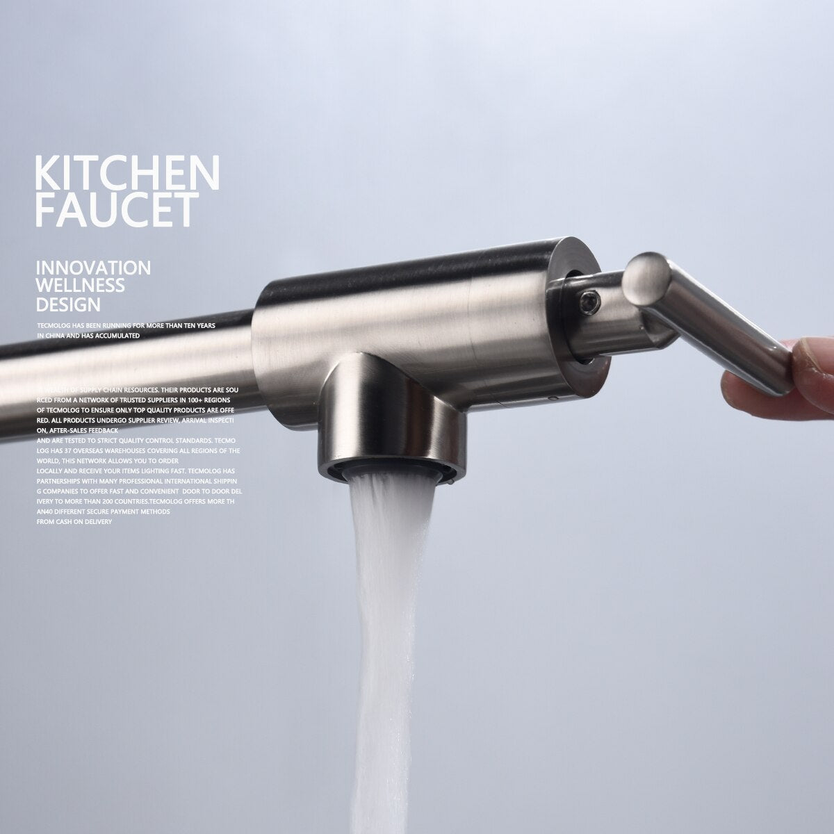 Free Shipping Brass Double Switch Folding Faucet Advanced Rotating Kitchen Faucet Wall Mounted Cold Water Tap - WELQUEEN