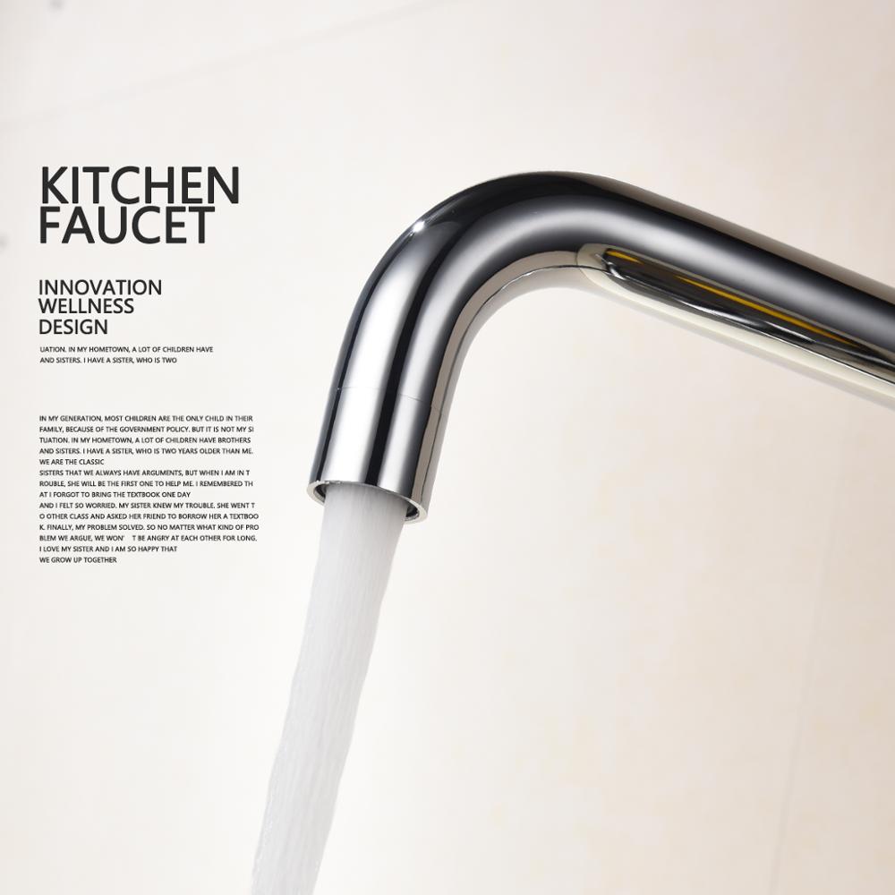 Free Shipping Brass Kitchen Tap Copper Rotating Folding Faucet Brushed Nickel Under Mounted Kitchen Sink Faucet - WELQUEEN