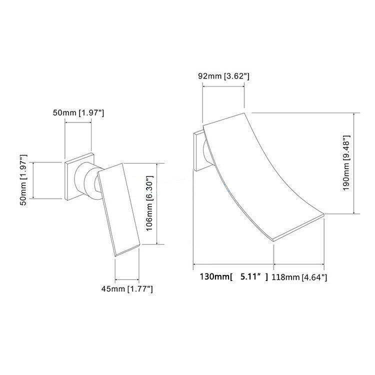Free Shipping Brushed Nickel Wall Mounted Brass Waterfall Lavatory Sink Faucet Concealed Waterfall Basin Mixer Hot and Cold Tap - WELQUEEN