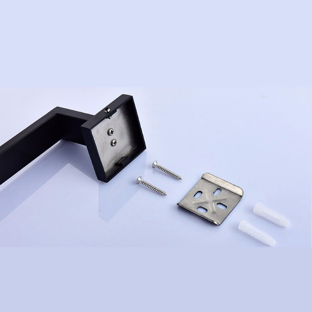 Free Shipping Stainless Steel Black Toilet Brush with Holder Wall Mounted Self Adhesive and Drilling Toilet Brush Set - WELQUEEN