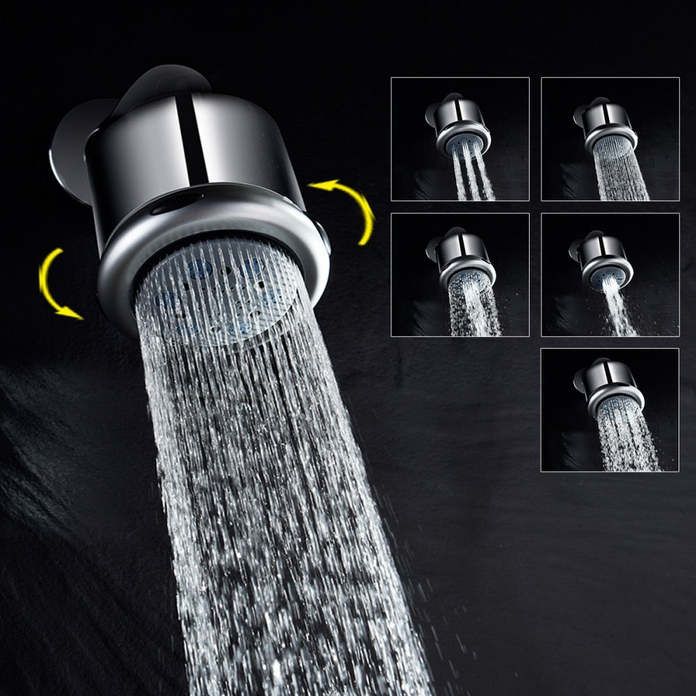 Free Shipping Shower Faucet Set with Shower Arm and 5 Spray Shower Head Brass Shower Trim Kit with Universal Rough-In Valve - WELQUEEN