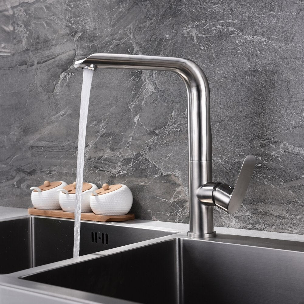 Free Shipping Stainless Steel 360 Degree Rotating Kitchen Faucet Hot and Cold Water Faucet Kitchen Sink Tap - WELQUEEN