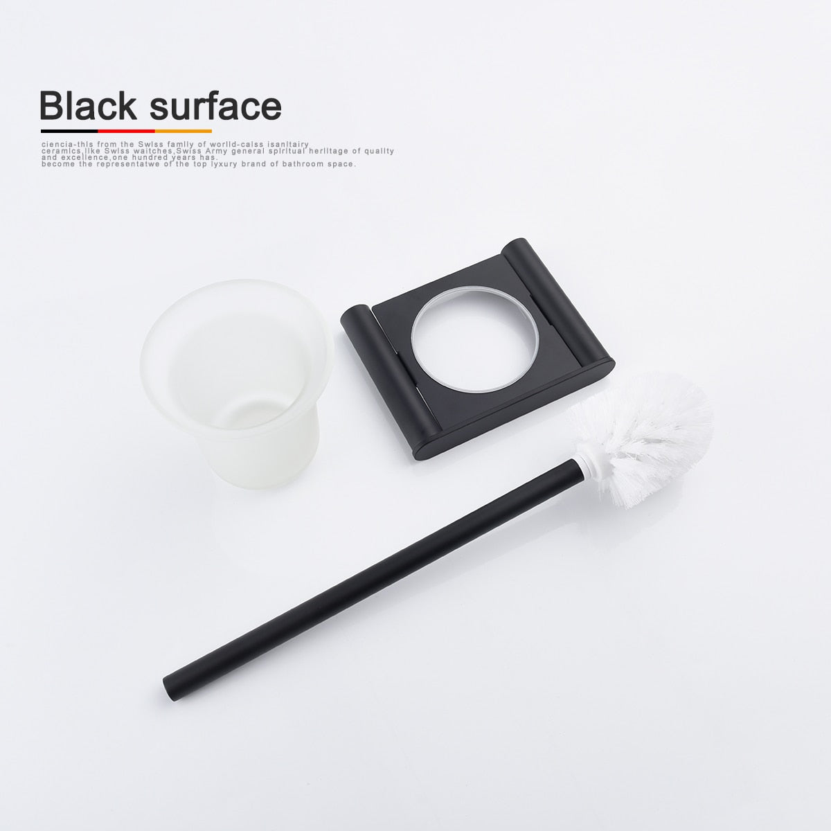Free Shipping Wall Mounted Drilling Black Toilet Brush Holder With The Toilet Brush Bathroom Accessories - WELQUEEN