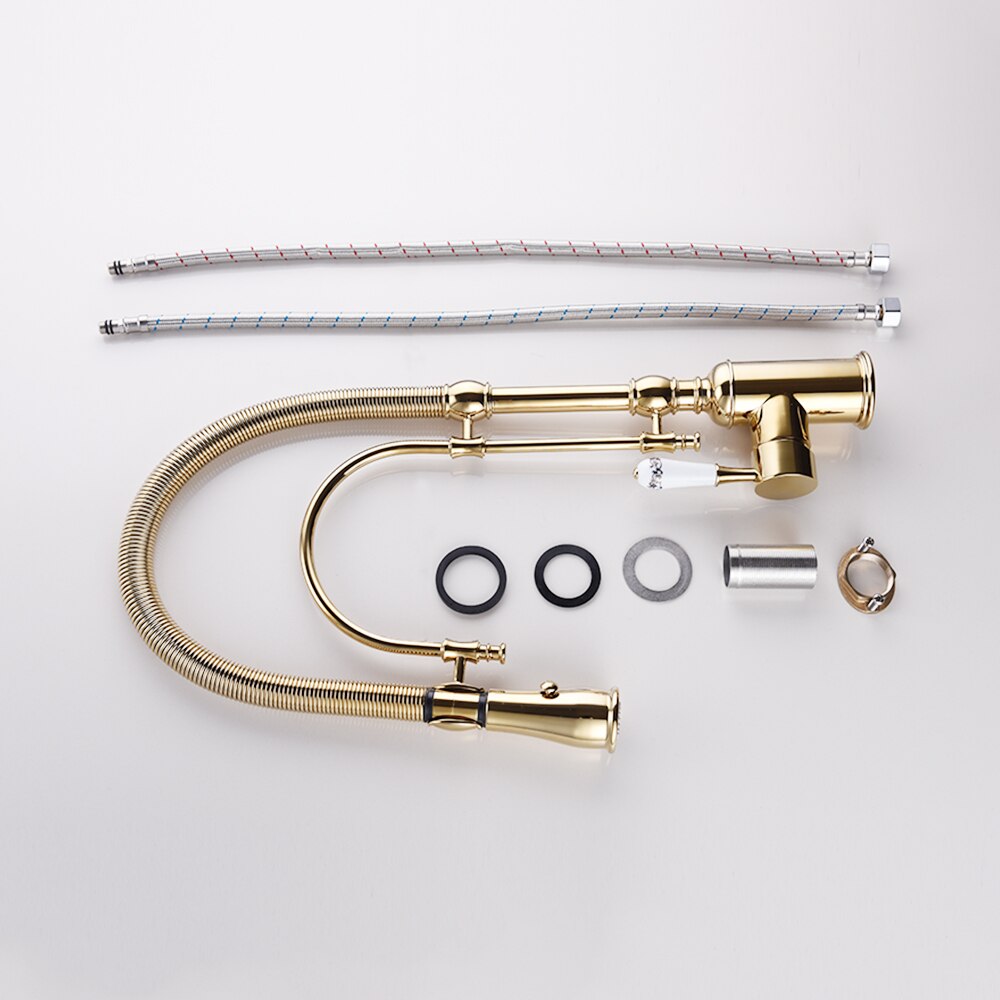 Free Shipping Brass Body Revolve Two-Way Washing Mounting Hardware G3/8" For The Kitchen Sink Faucet - WELQUEEN
