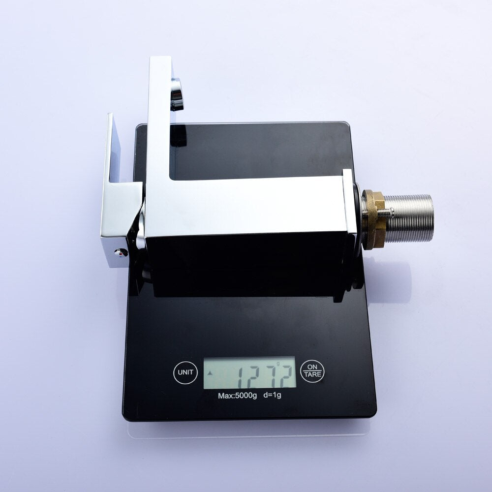 Free Shipping Brass Body Square Hot and Cold Water Single Hole Single Handle Basin Faucet - WELQUEEN