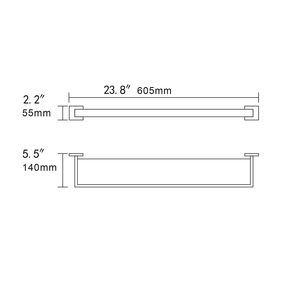 Free Shipping SUS304 Stainless Steel Seamless Self Adhesive Black Chrome Glass Towel Shelf Towel Hanger Bathroom Accessory - WELQUEEN