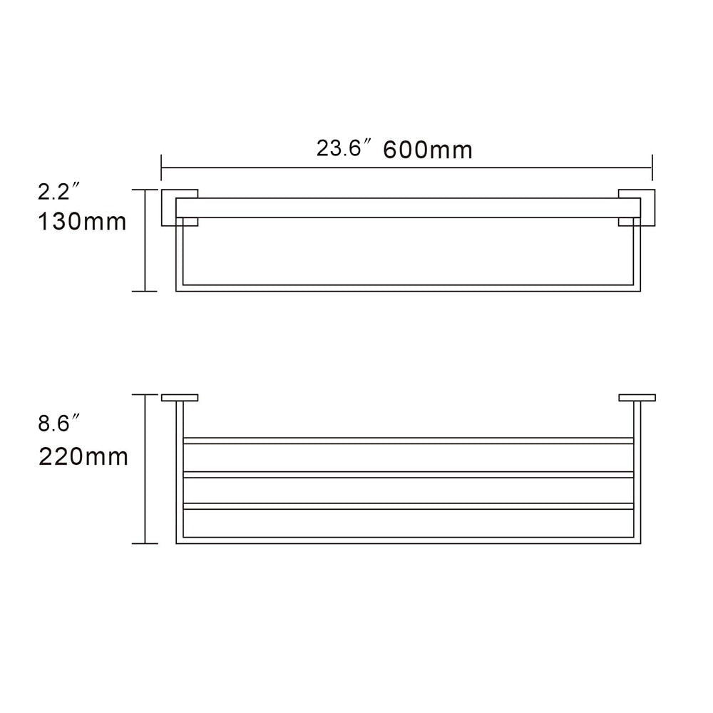 Free Shipping SUS304 Stainless Steel Seamless Self Adhesive Black Chrome Towel Rack With Bar Towel Hanger Bathroom Accessory - WELQUEEN