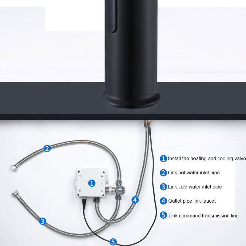 Copper Automatic Sensor Faucet Basin Single Cold Black Faucet Hot Smart Sensor Infrared Hand Washing Basin Faucet - WELQUEEN HOME DECOR