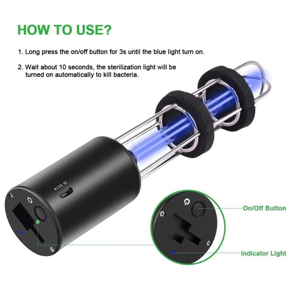 Rechargeable UV Sterilizer Light | Bulb Disinfection Bactericidal Lamp Ozone Sterilizer Lights presage - WELQUEEN