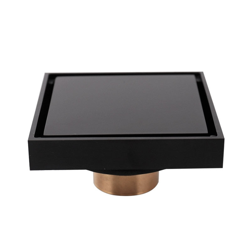 100% Solid Brass Square Bathroom Shower Floor Drain Tile Insert Invisible Water Filter Black Gold Chrome Nickel Brushed - WELQUEEN HOME DECOR