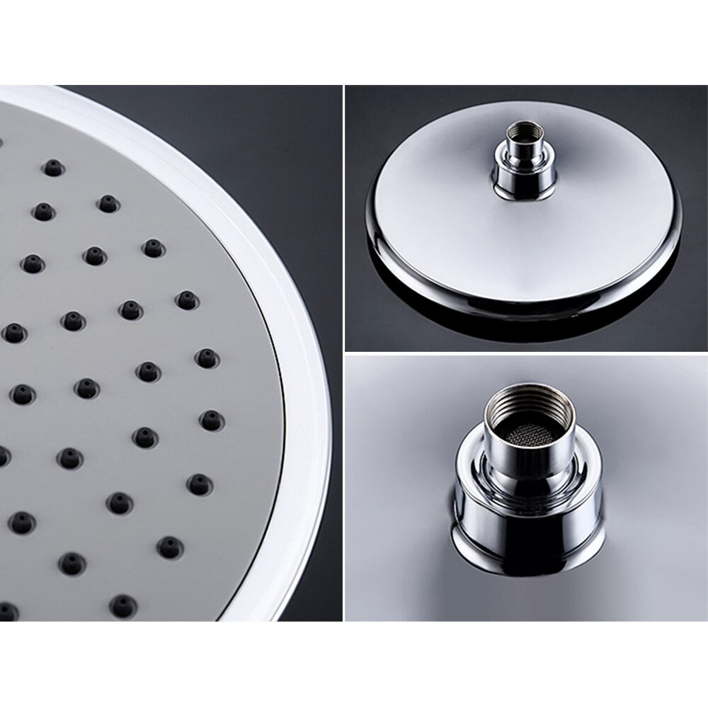 Round Single Handle Mixer Tap With Top Spray Hand Shower Rain Shower Faucets Set Wall Mount Bathroom Shower Set - WELQUEEN