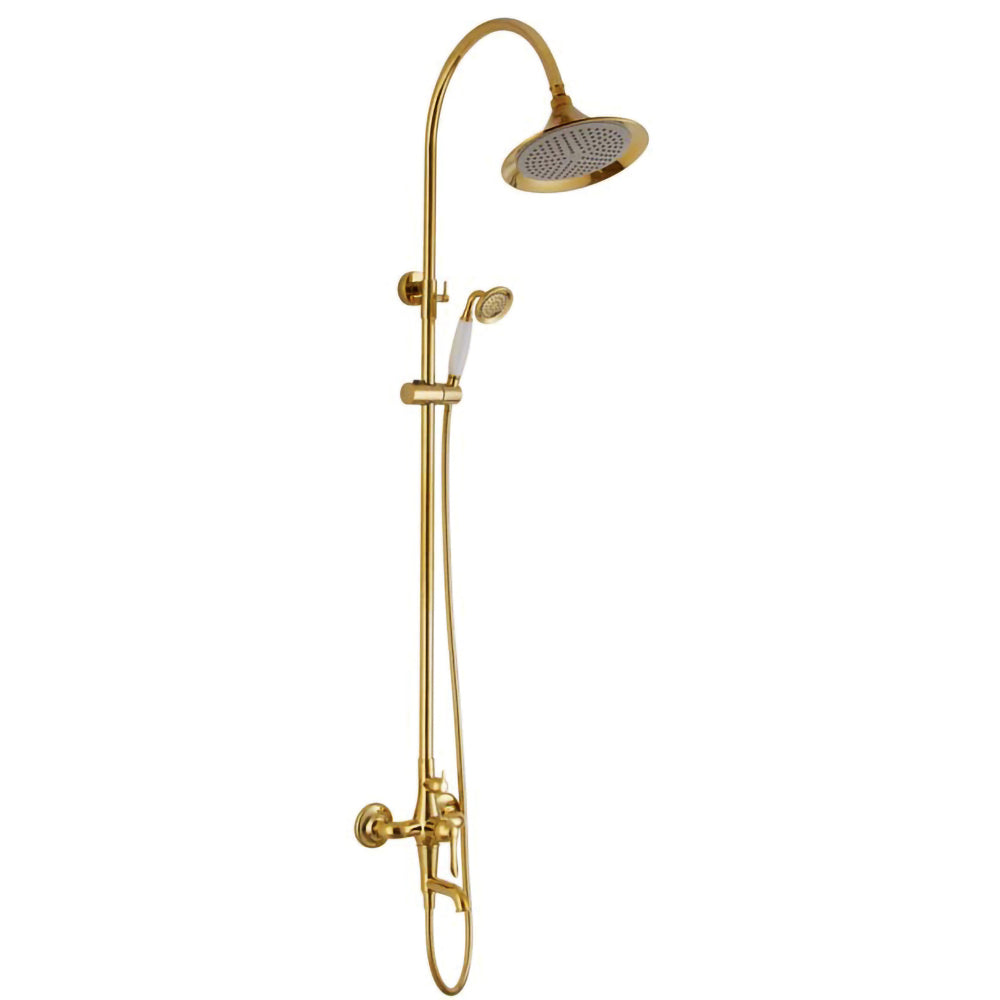 Dual Function Rain Shower System Combo Set | Brass Rainfall Shower Set | Shower Column Set Adjustable Slider Shower Elbow Included - WELQUEEN HOME DECOR