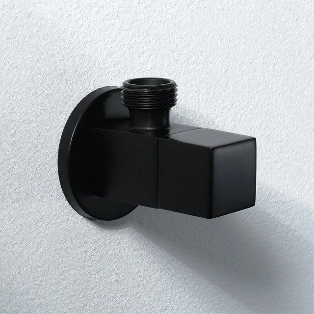 Toilet Angle Valve Water Heater Washing Machine Black Brass Triangle Valve Hot and Cold Water Switch Stop Valve - WELQUEEN