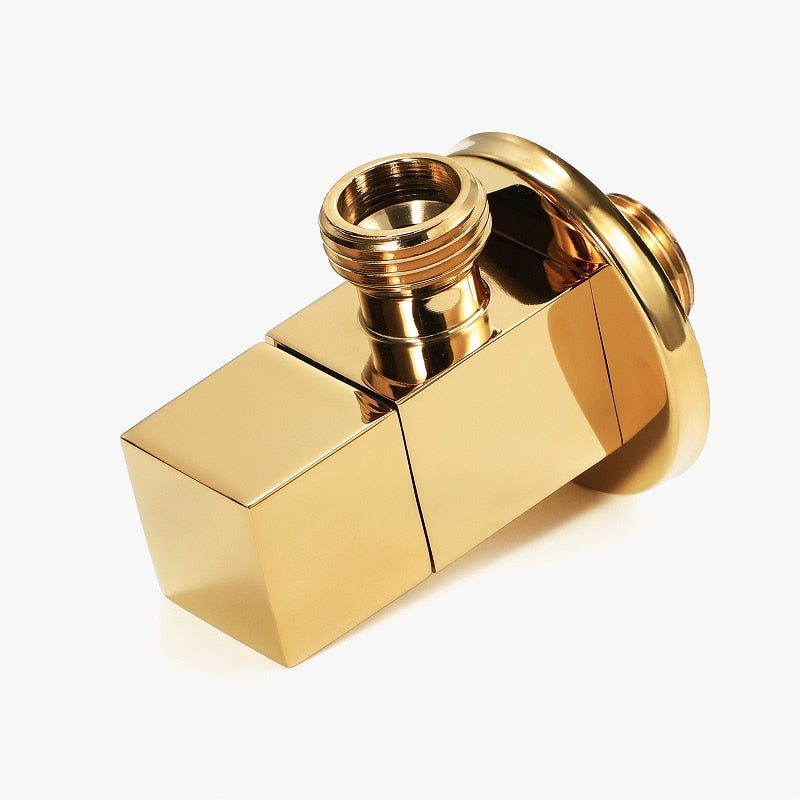 Toilet Angle Valve Water Heater Washing Machine Black Brass Triangle Valve Hot and Cold Water Switch Stop Valve - WELQUEEN