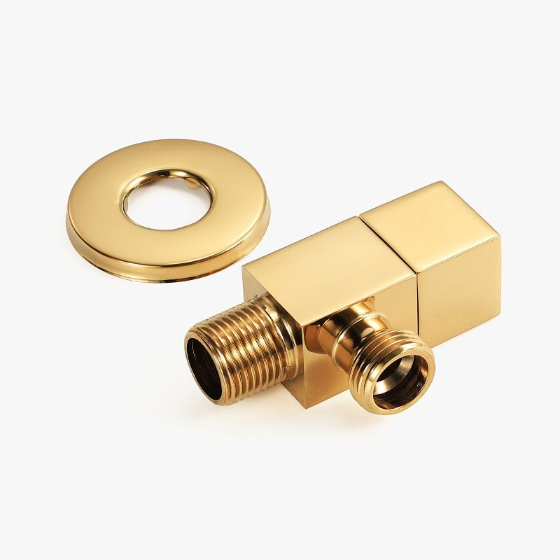 Toilet Angle Valve Water Heater Washing Machine Black Brass Triangle Valve Hot and Cold Water Switch Stop Valve - WELQUEEN