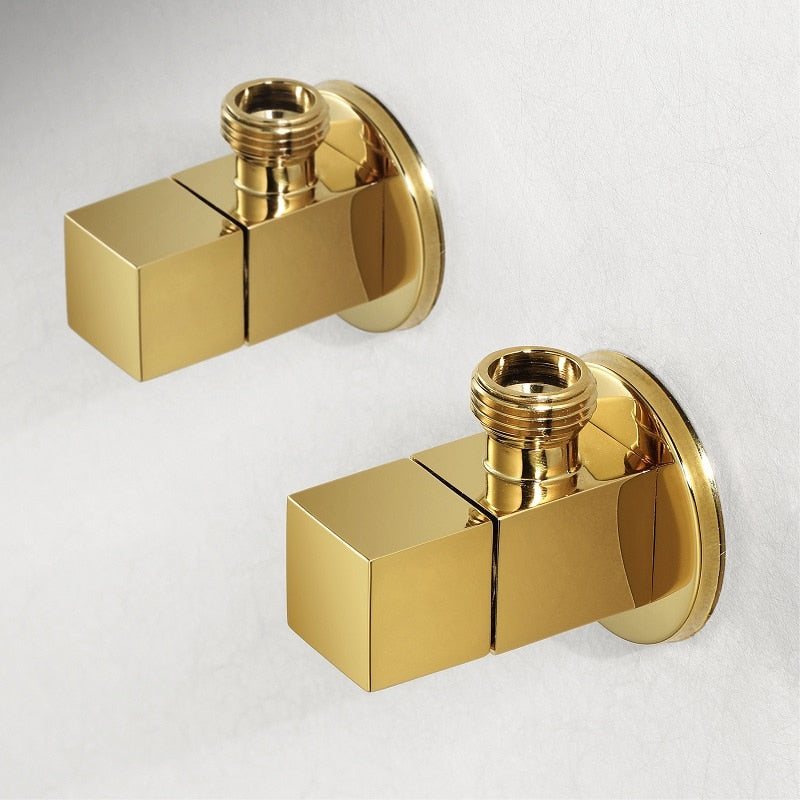 Toilet Angle Valve Water Heater Washing Machine Black Brass Triangle Valve Hot and Cold Water Switch Stop Valve - WELQUEEN