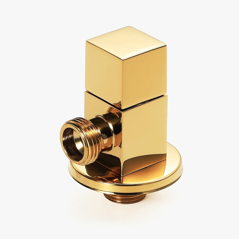 Toilet Angle Valve Water Heater Washing Machine Black Brass Triangle Valve Hot and Cold Water Switch Stop Valve - WELQUEEN