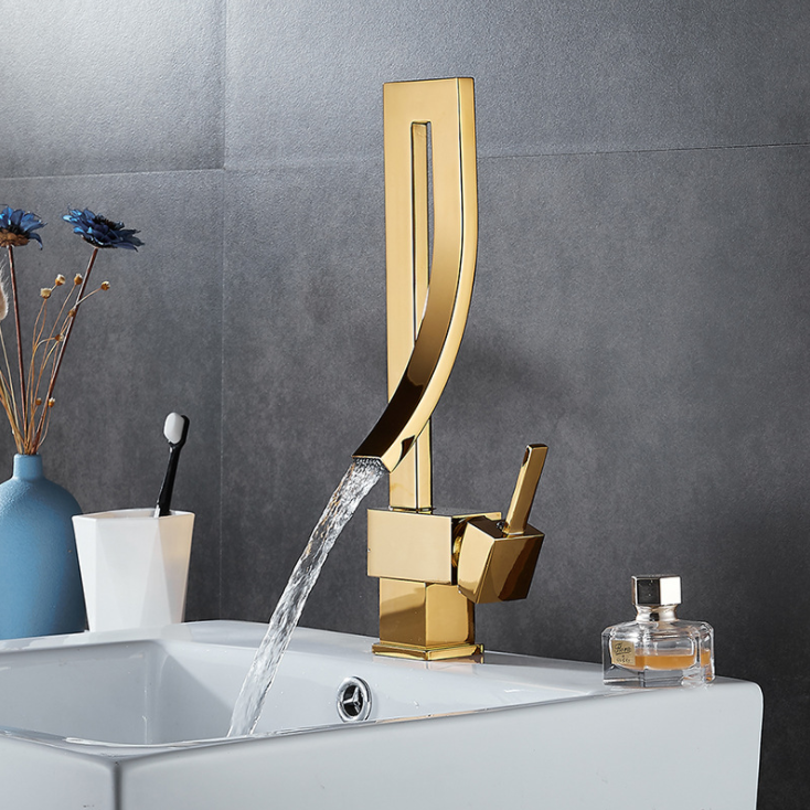 Brass Basin Faucet Luxury Bathroom Faucet Sink Mixer Tap Deck Mounted Faucet Hot And Cold Black Mixer Tap - WELQUEEN
