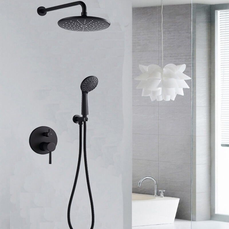 Wall Mounted Concealed Shower Faucet Set | Bathroom High Pressure 8 Rain Shower Head | 3-Setting Handheld Shower Head Set - WELQUEEN