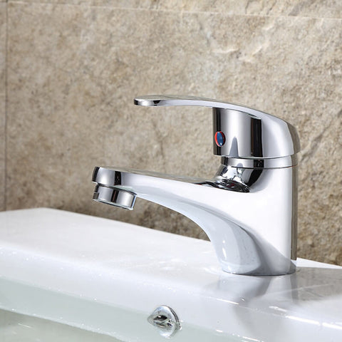 Small Solid Brass Single Handle Cold Water Basin Faucet | Single Hole Bathroom Sink Faucet | Lavatory Cold Water Basin Taps Chrome - WELQUEEN