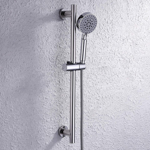 SUS304 Adjustable Shower Slide Bar | Handheld Shower Rail Slide Bar Set | Wall Mounted Round Style Shower Rail Set - WELQUEEN