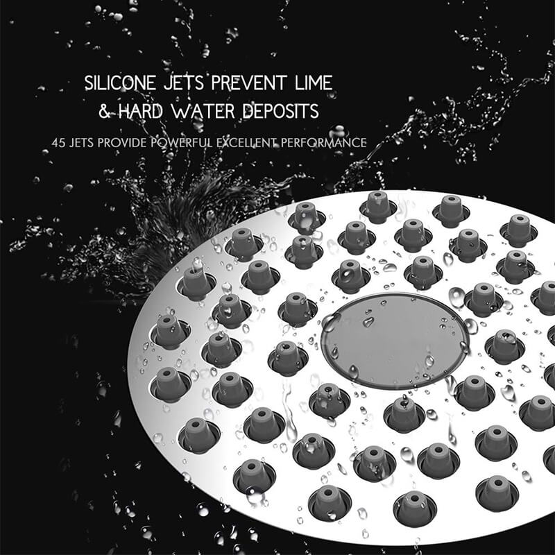 High Pressure Shower Head | 3 Inch Anti-clog Anti-leak Fixed Chrome Shower head | Plastic Shower Head With High Pressure - WELQUEEN