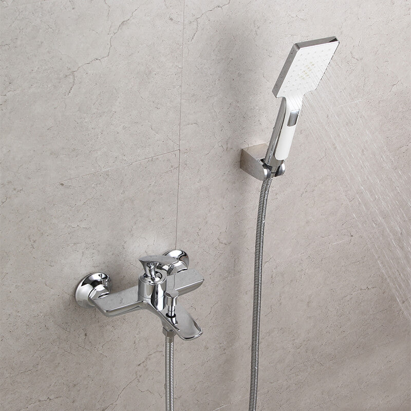 Dual Function Wall Mount Commercial Bathtub Faucet | Brass Lavatory Bath Tub Mixer Taps | Single Handle Bathtub Faucet - WELQUEEN