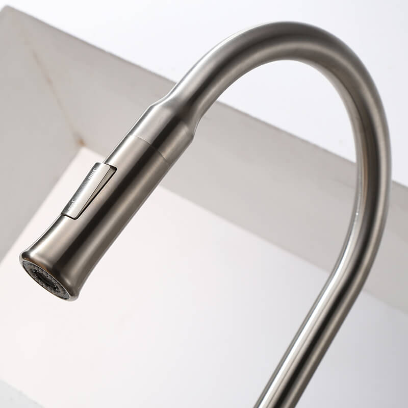 Single Handle Kitchen Faucet | Stainless Steel Pull Down Kitchen Sink Faucet | Spray Kitchen Faucet With Flexible Hose - WELQUEEN