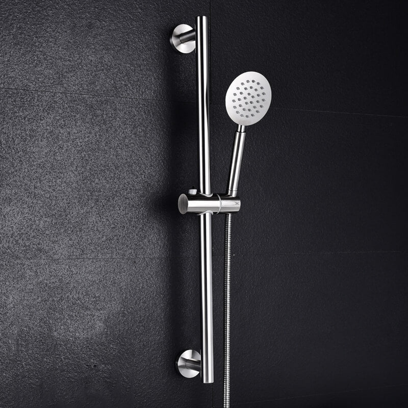 SUS304 Adjustable Shower Slide Bar | Handheld Shower Rail Slide Bar Set | Wall Mounted Round Style Shower Rail Set - WELQUEEN