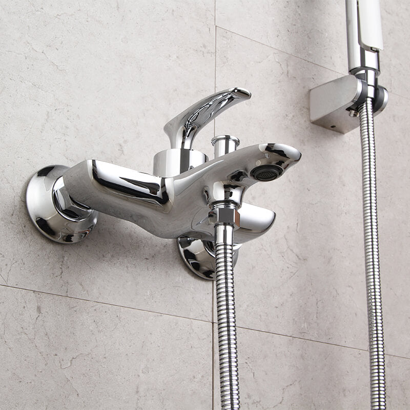 Dual Function Wall Mount Commercial Bathtub Faucet | Brass Lavatory Bath Tub Mixer Taps | Single Handle Bathtub Faucet - WELQUEEN