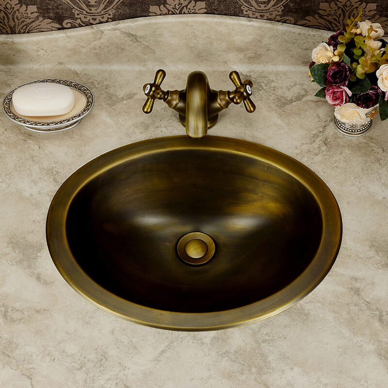 Pure Copper Basin | European Antique Wash Basin | Brass Wash Basin Vintage Art Basin - WELQUEEN