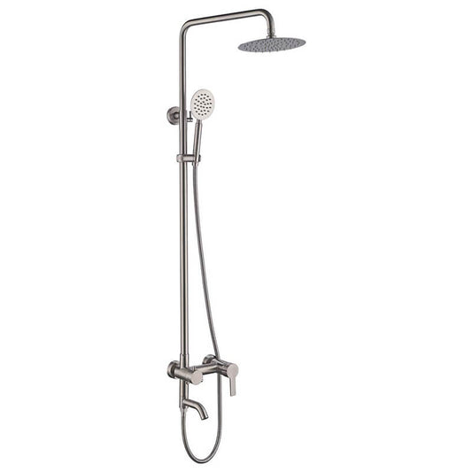 Bathroom Shower Column Set | SUS 304 Stainless Steel Bathroom Shower System | Wall Mounted Adjustable Triple Function Shower Faucet Brushed Nickel - WELQUEEN