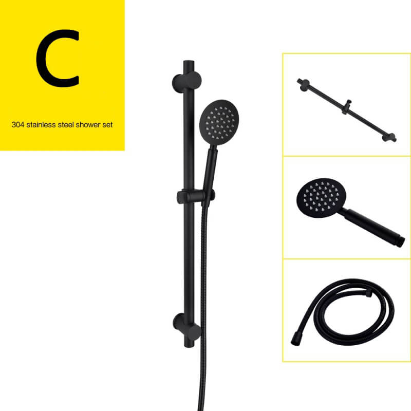 Shower Slide Bar with Handheld Shower | Adjustable SUS304 Stainless Steel Shower Rail Set - WELQUEEN