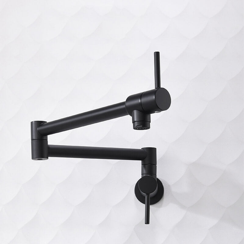 Brass Wall Mounted Kitchen Faucet | Cold Water Folding Kitchen Faucet | Single Lever Rotate Kitchen Sink Faucet 7 Colors - WELQUEEN