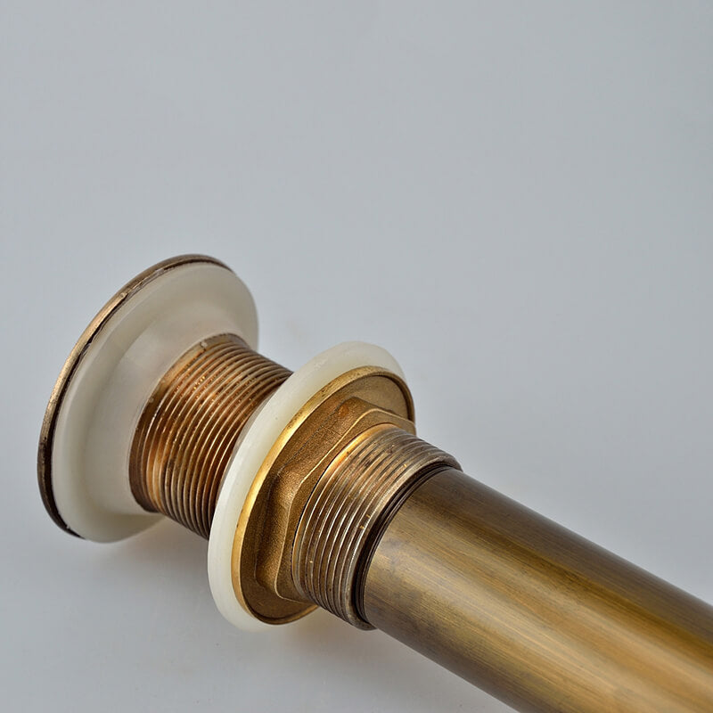 Bathroom Sink Drain | Stopper Pop Up with Overflow for Bath Vanity Sink | Brass Body and Stainless Steel Waste Pipe - WELQUEEN