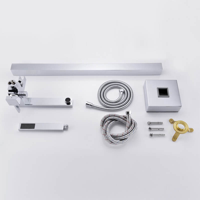 Freestanding Bathtub Faucet | Tub Filler Floor Mounted Brass Bathtub Faucet | Bathtub Faucet Single Handle With Handheld Shower Chrome Plating - WELQUEEN
