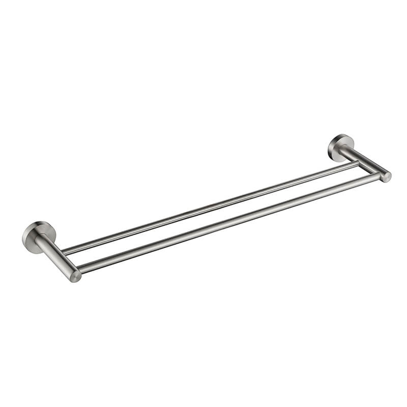 Bathroom Towel Bar | Wall Mounted Stainless Steel Single Towel Bar | Round Style Towel bar Holder Brush Nickel Finished - WELQUEEN