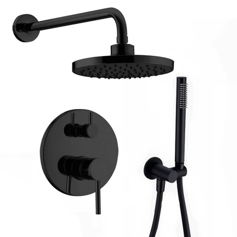 Welqueen Shower System | Shower Faucet Set with 8'' Rain Shower Head and Handheld Shower Head | Wall Mounted Shower Combo Set - WELQUEEN