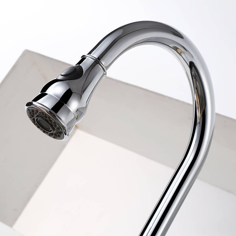 Solid Brass Pull Out Kitchen Faucet | Single Handle Kitchen Faucet | Multi-Function Sprayer Head 360 Degree Swivel Kitchen Sink Faucet - WELQUEEN