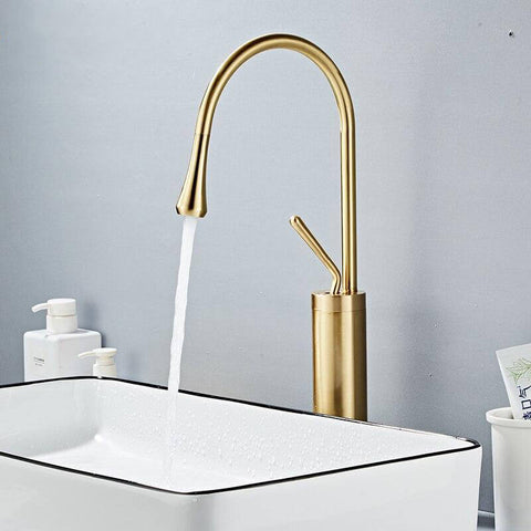 Basin Faucets Black Bathroom Faucet for Bathroom Basin Mixer Tall Taps Waterfall Mixer Single Hole Sink Faucet - WELQUEEN