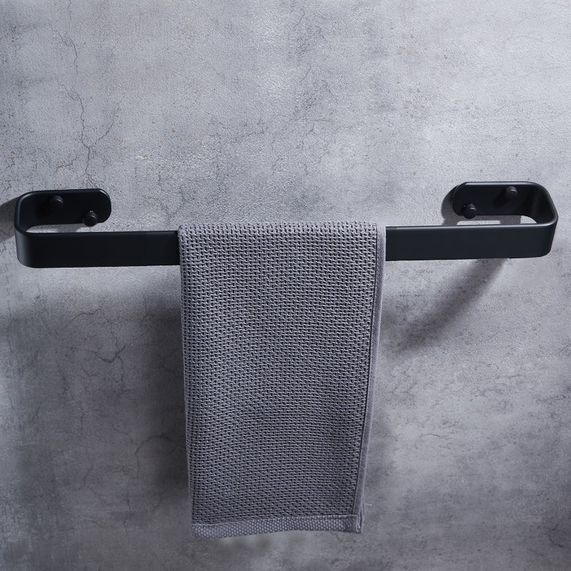 Towel Bar Black Space Aluminum Wall Mounted Single Washroom Towel Rack Hanging Holder Accessories Bathroom Towel Holder Square - WELQUEEN