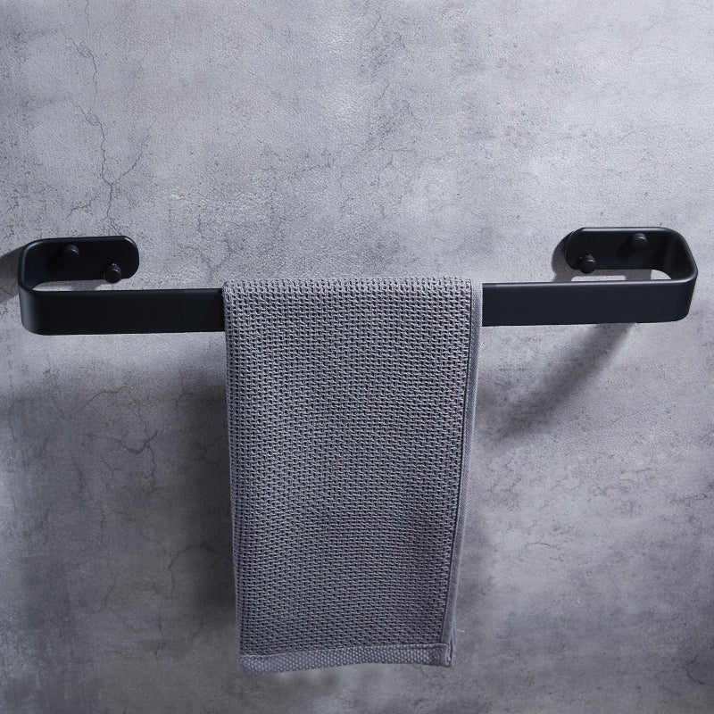 Towel Bar Black Space Aluminum Wall Mounted Single Washroom Towel Rack Hanging Holder Accessories Bathroom Towel Holder Square - WELQUEEN