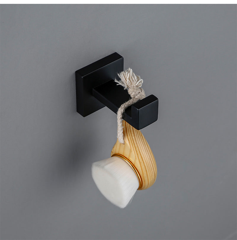 Bathroom Hardware Set Black Robe Hook Towel Rail Bar Rack Bar Shelf Tissue Paper Holder Toothbrush Holder Bathroom Accessories - WELQUEEN