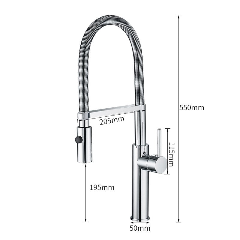 Kitchen Faucet Newly Design 360 Swivel Solid Brass Single Handle Mixer Sink Tap Chrome Hot and Cold Water Kitchen Faucet - WELQUEEN