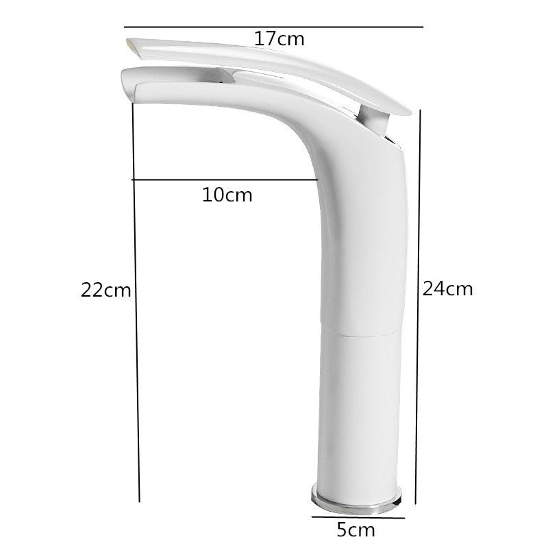 Bathroom Basin Faucet White and Black Baking Solid Brass Special Sink Mixer Tap Hot & Cold Waterfall Basin Faucet Free Shipping - WELQUEEN